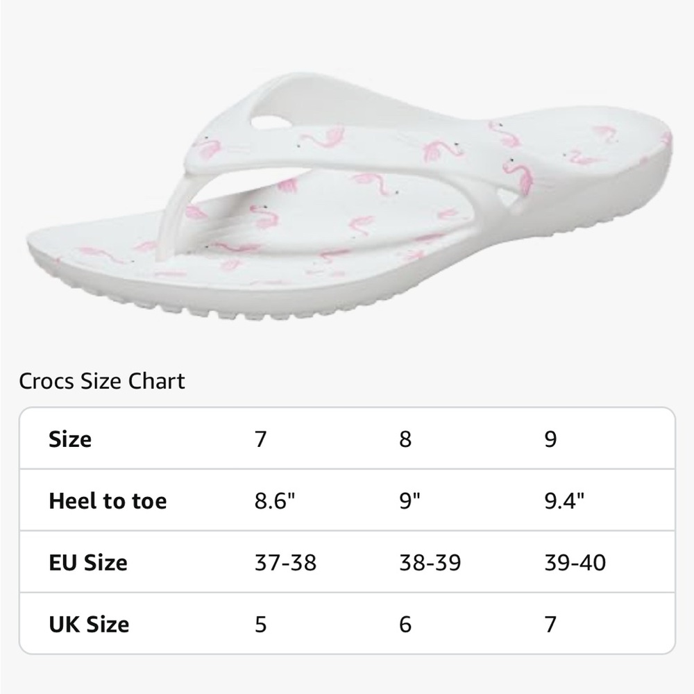 Crocs Kadee II Flamingo Print Flip Flop W 211700-100 Women’s Size 7 - Picture 8 of 8